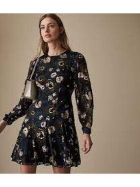 Reiss Alli Floral Burnout Dress, Size 8